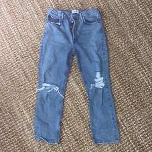 Agolde Whiplash Riley High-Rise Distressed Stretch Straight-Leg Jeans